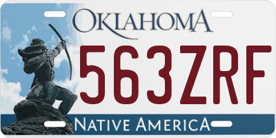 OK license plate 563ZRF