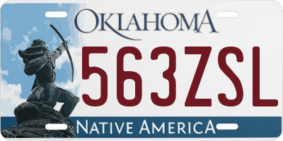 OK license plate 563ZSL