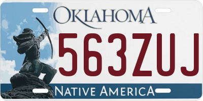 OK license plate 563ZUJ