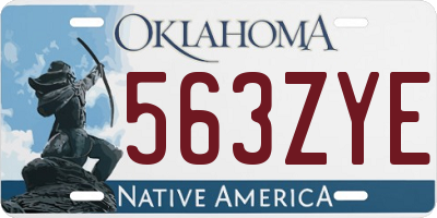 OK license plate 563ZYE