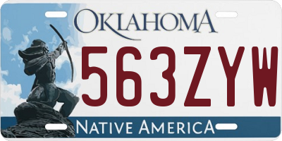 OK license plate 563ZYW