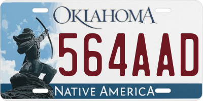 OK license plate 564AAD