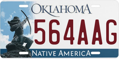 OK license plate 564AAG