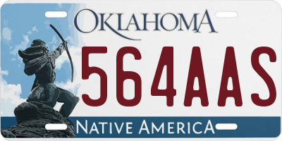 OK license plate 564AAS