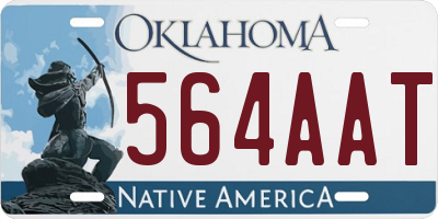 OK license plate 564AAT