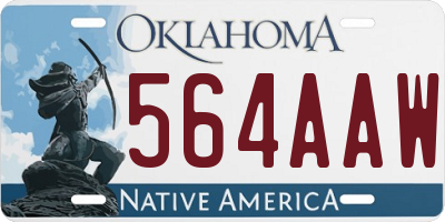 OK license plate 564AAW