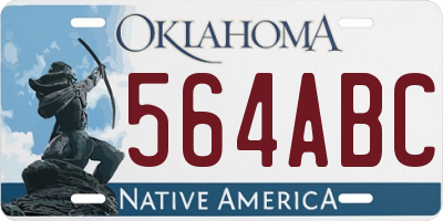 OK license plate 564ABC