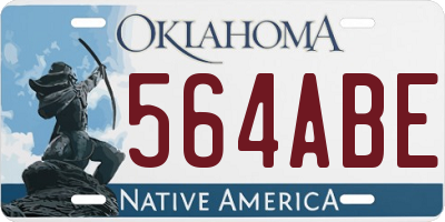 OK license plate 564ABE