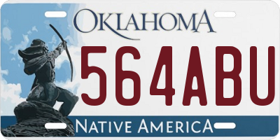OK license plate 564ABU