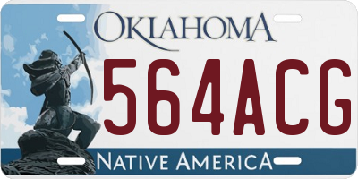 OK license plate 564ACG