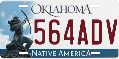 OK license plate 564ADV