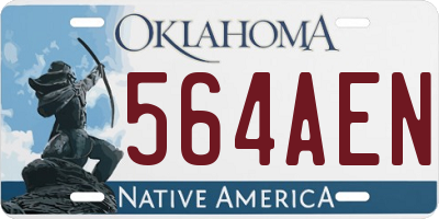 OK license plate 564AEN