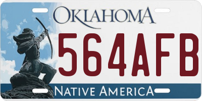 OK license plate 564AFB