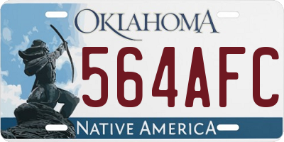 OK license plate 564AFC