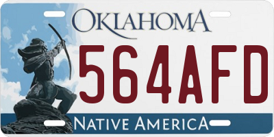 OK license plate 564AFD