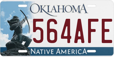 OK license plate 564AFE
