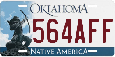 OK license plate 564AFF
