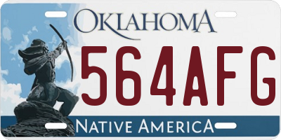 OK license plate 564AFG