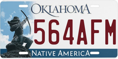 OK license plate 564AFM
