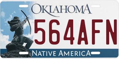 OK license plate 564AFN