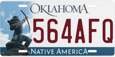 OK license plate 564AFQ