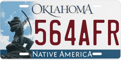OK license plate 564AFR