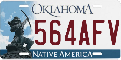OK license plate 564AFV