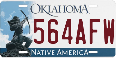 OK license plate 564AFW