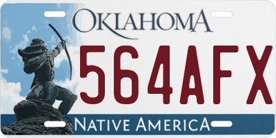 OK license plate 564AFX