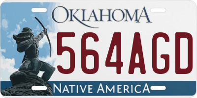 OK license plate 564AGD