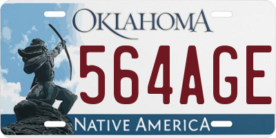 OK license plate 564AGE
