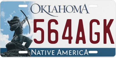 OK license plate 564AGK
