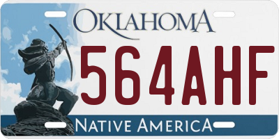 OK license plate 564AHF