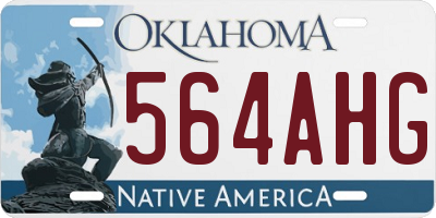 OK license plate 564AHG