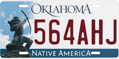 OK license plate 564AHJ