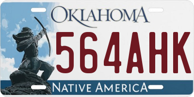 OK license plate 564AHK