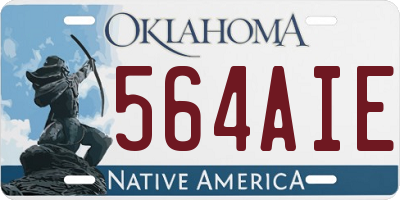 OK license plate 564AIE