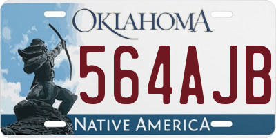 OK license plate 564AJB