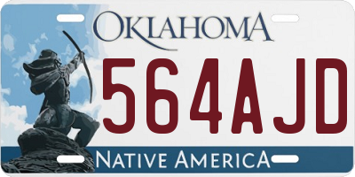 OK license plate 564AJD