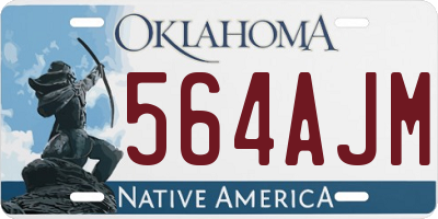 OK license plate 564AJM