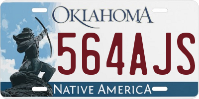 OK license plate 564AJS