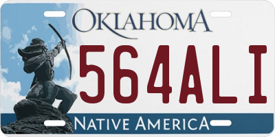 OK license plate 564ALI