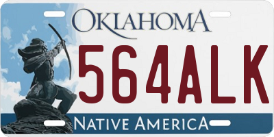OK license plate 564ALK