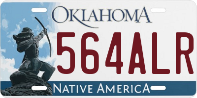OK license plate 564ALR