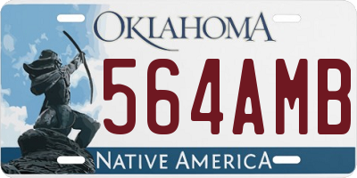 OK license plate 564AMB