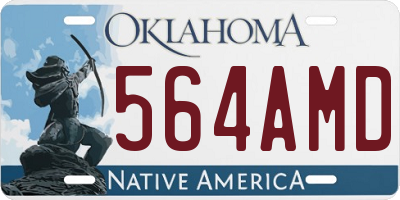 OK license plate 564AMD