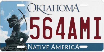 OK license plate 564AMI