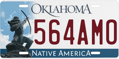 OK license plate 564AMO