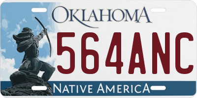 OK license plate 564ANC