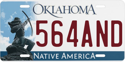 OK license plate 564AND